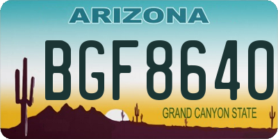 AZ license plate BGF8640