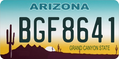 AZ license plate BGF8641