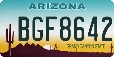 AZ license plate BGF8642