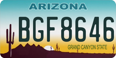 AZ license plate BGF8646