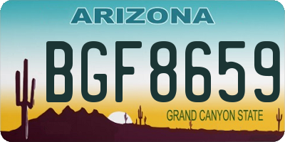 AZ license plate BGF8659