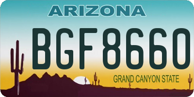 AZ license plate BGF8660