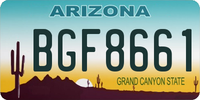 AZ license plate BGF8661