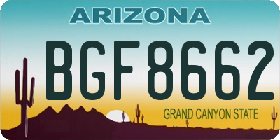 AZ license plate BGF8662