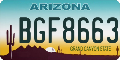 AZ license plate BGF8663