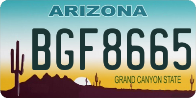 AZ license plate BGF8665