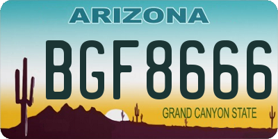 AZ license plate BGF8666