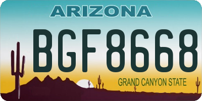 AZ license plate BGF8668