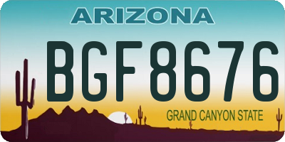 AZ license plate BGF8676