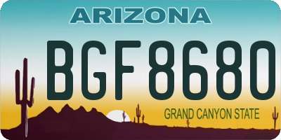 AZ license plate BGF8680