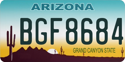 AZ license plate BGF8684