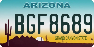 AZ license plate BGF8689