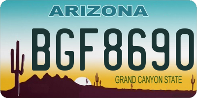 AZ license plate BGF8690