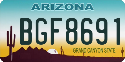AZ license plate BGF8691