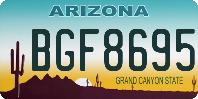 AZ license plate BGF8695