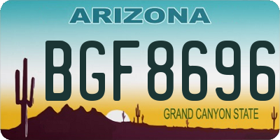 AZ license plate BGF8696