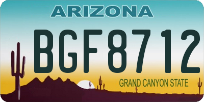 AZ license plate BGF8712