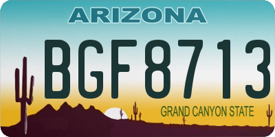 AZ license plate BGF8713