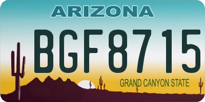 AZ license plate BGF8715