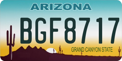 AZ license plate BGF8717