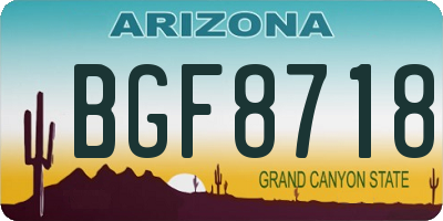 AZ license plate BGF8718