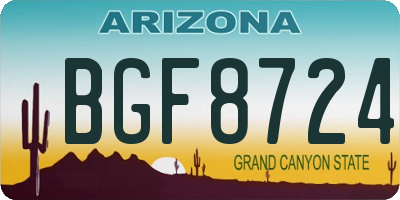 AZ license plate BGF8724