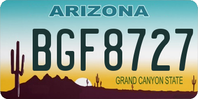 AZ license plate BGF8727