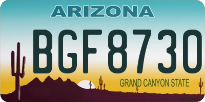 AZ license plate BGF8730