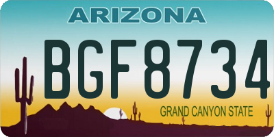 AZ license plate BGF8734