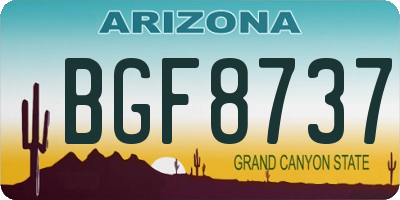 AZ license plate BGF8737