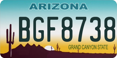 AZ license plate BGF8738
