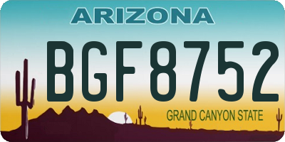 AZ license plate BGF8752