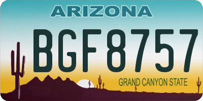 AZ license plate BGF8757