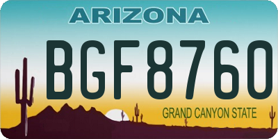 AZ license plate BGF8760