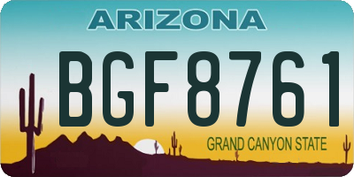 AZ license plate BGF8761