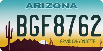 AZ license plate BGF8762