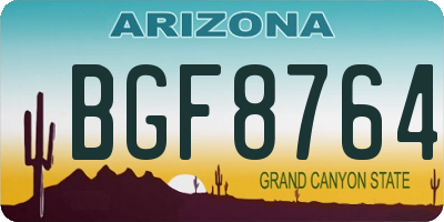 AZ license plate BGF8764