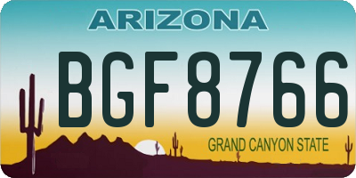 AZ license plate BGF8766