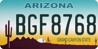 AZ license plate BGF8768