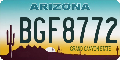 AZ license plate BGF8772