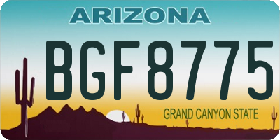 AZ license plate BGF8775