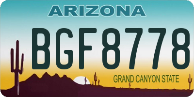 AZ license plate BGF8778