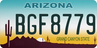 AZ license plate BGF8779