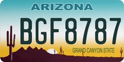 AZ license plate BGF8787