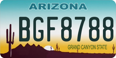 AZ license plate BGF8788