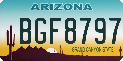 AZ license plate BGF8797
