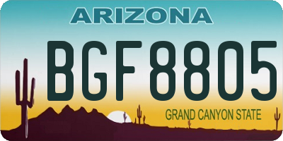 AZ license plate BGF8805