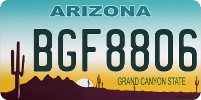 AZ license plate BGF8806