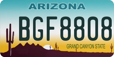 AZ license plate BGF8808