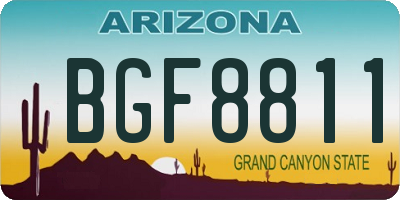 AZ license plate BGF8811